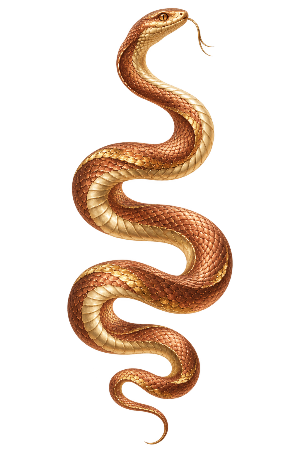 Illustration d’un serpent doré, symbole de la Kundalini